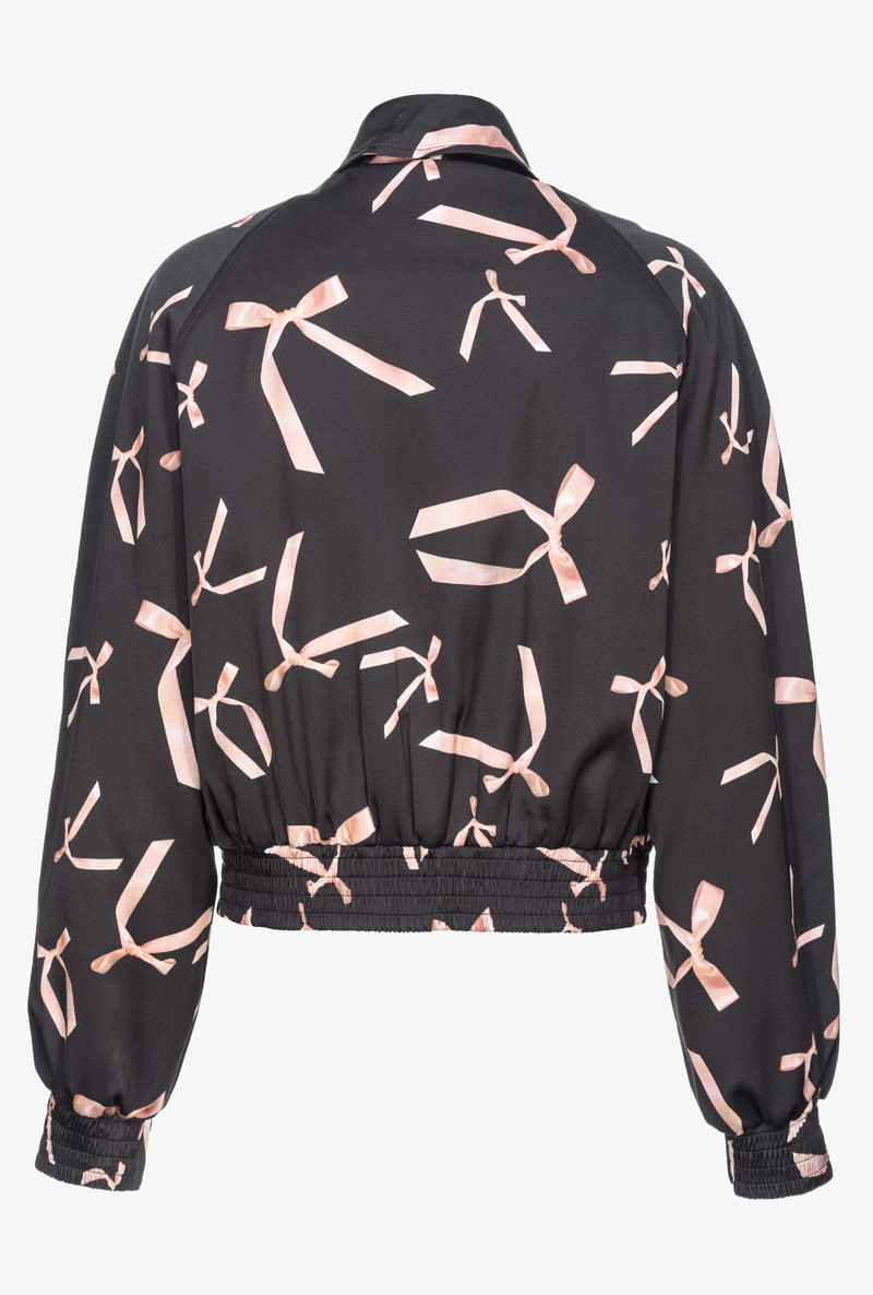 PINKO REIMAGINE BOW-PRINT SATIN BOMBER JACKET BY PATRICK MCDOWELL 5