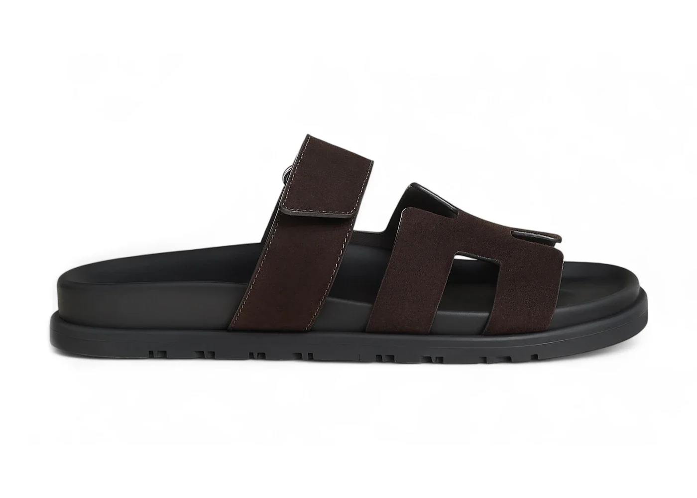 Hermes Chypre Sandal Marron Ébène Suede Goatskin (Women's) - 1