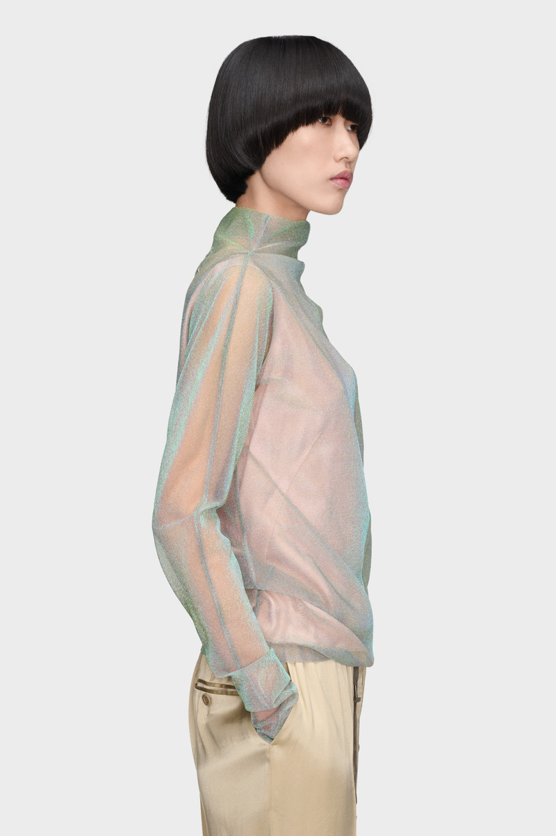 Shimmer Knit Draped Longsleeve 3