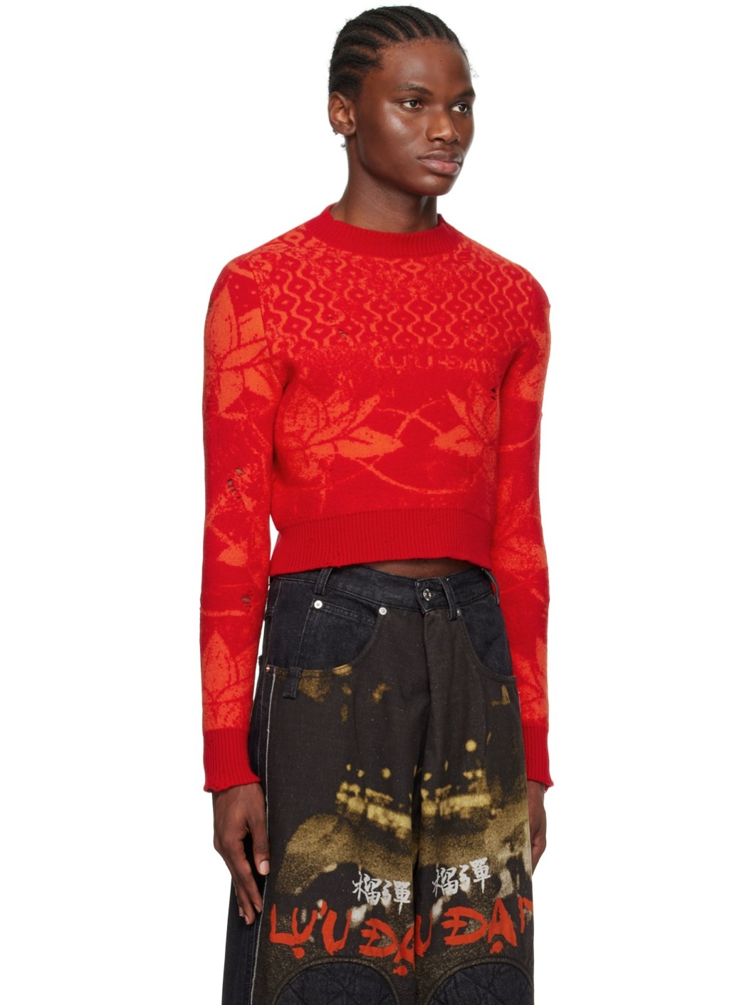 Orange & Red Shrunk Sweater - 2