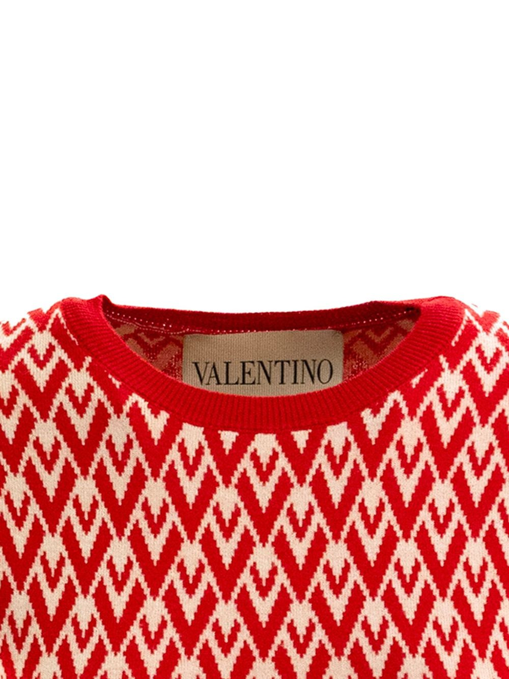 Toute La V-pattern short-sleeved knit top - 3