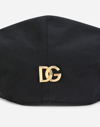 Dolce & Gabbana Cotton flat cap with metal DG patch outlook