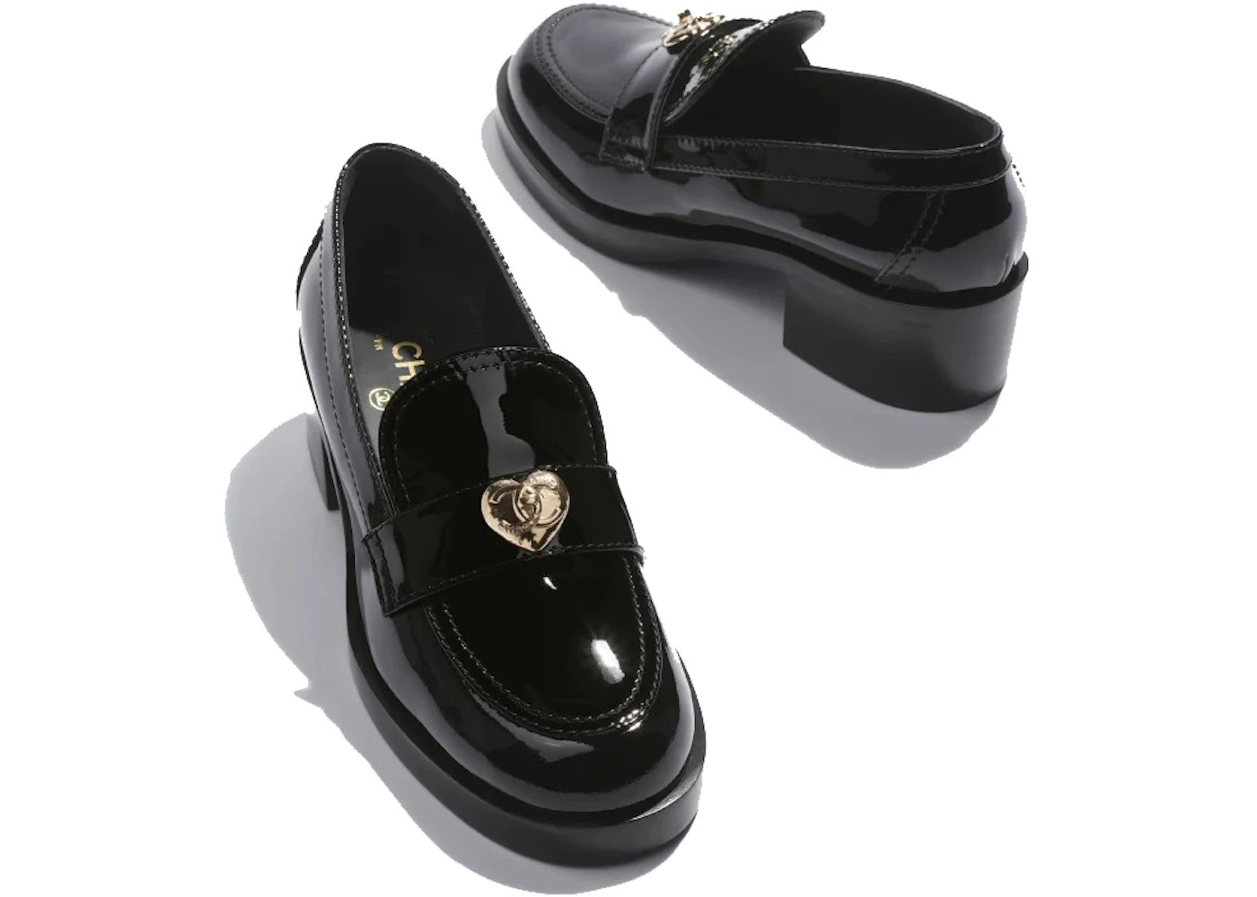 Chanel Heart CC 50mm Loafers Black Patent Calfskin - 2