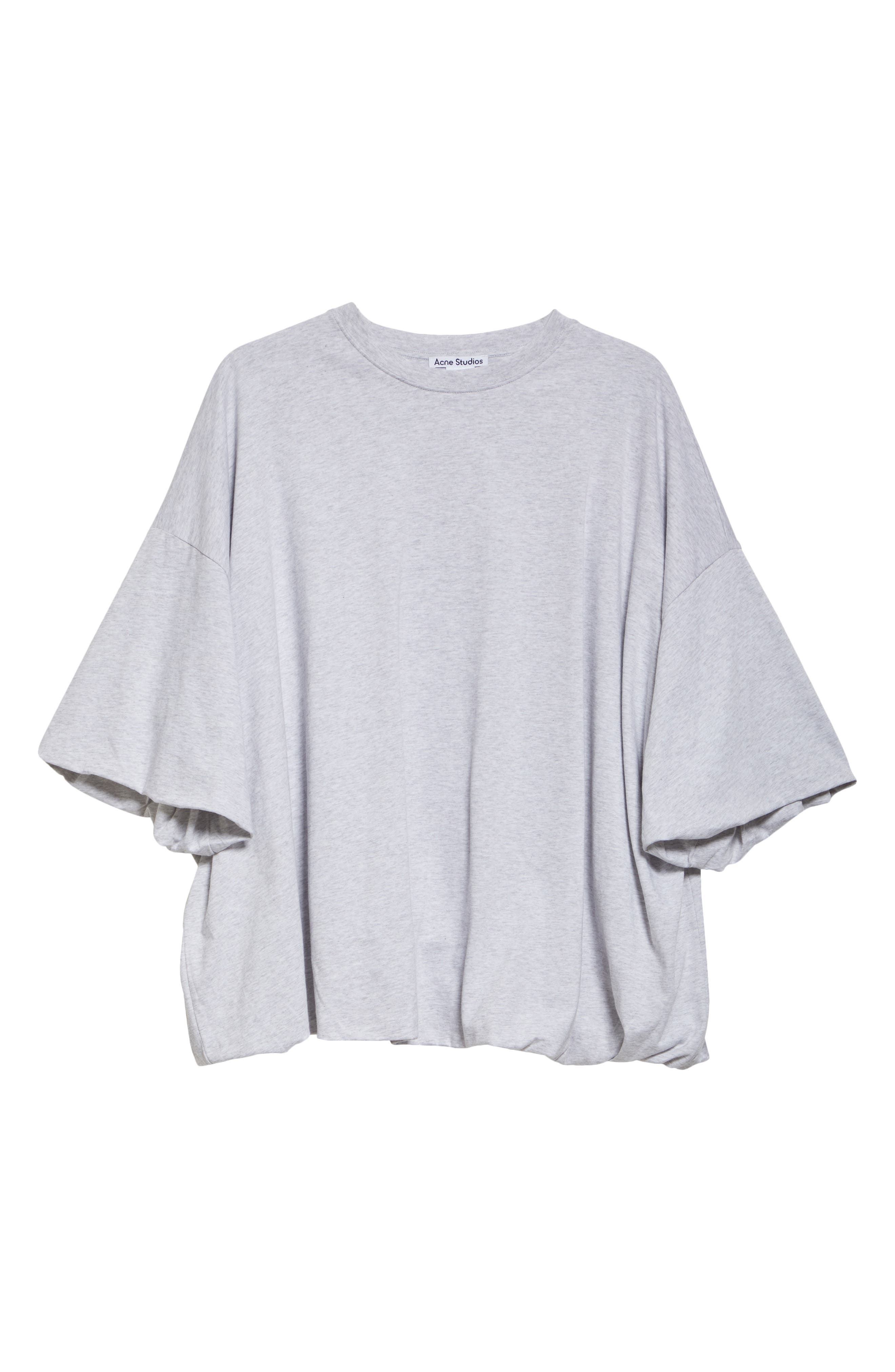 Acne Studios Eniko Bubble Hem Sweatshirt in Grey Melange at Nordstrom - 6