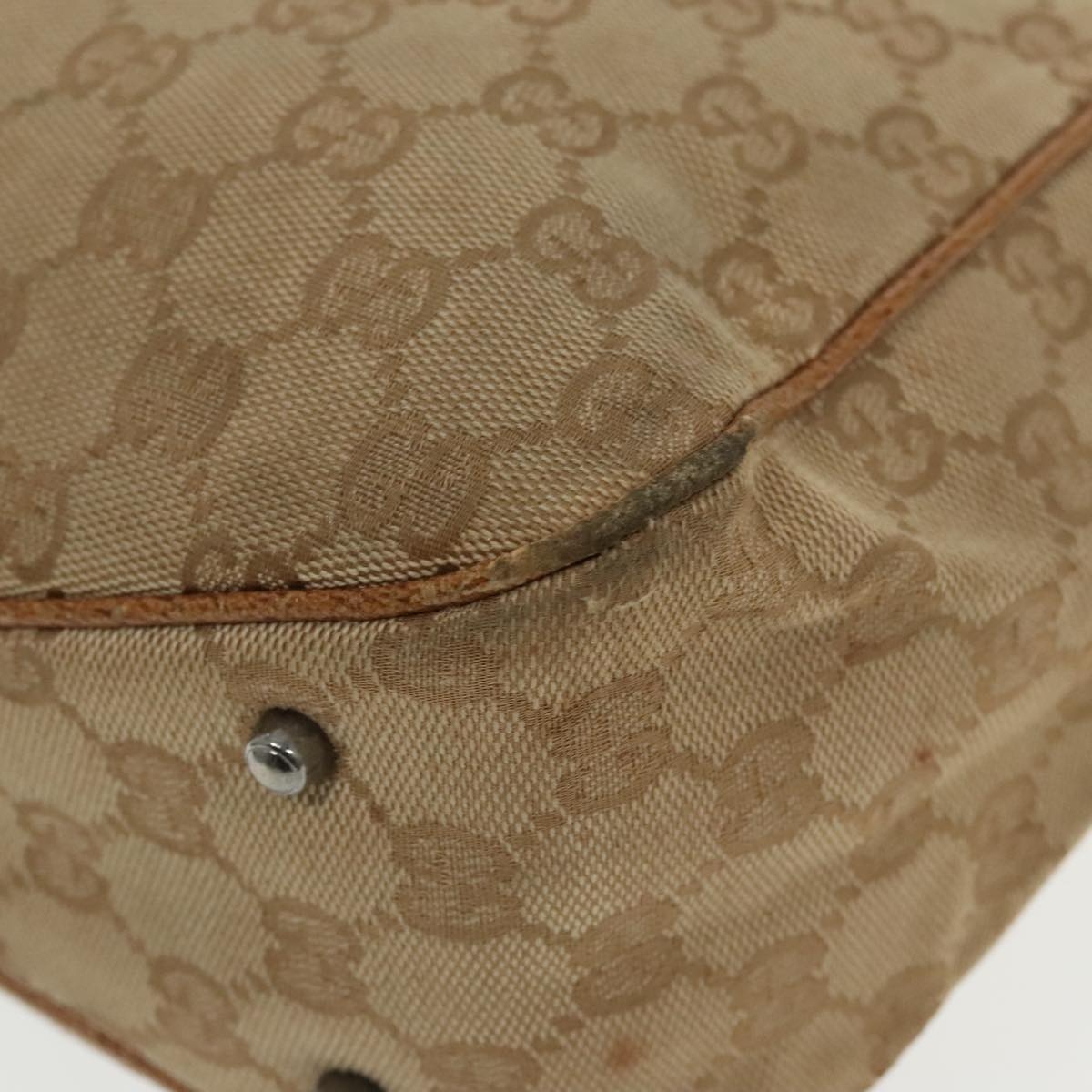 GUCCI GG Canvas Hand Bag Brown Silver 113019 113019 - 12