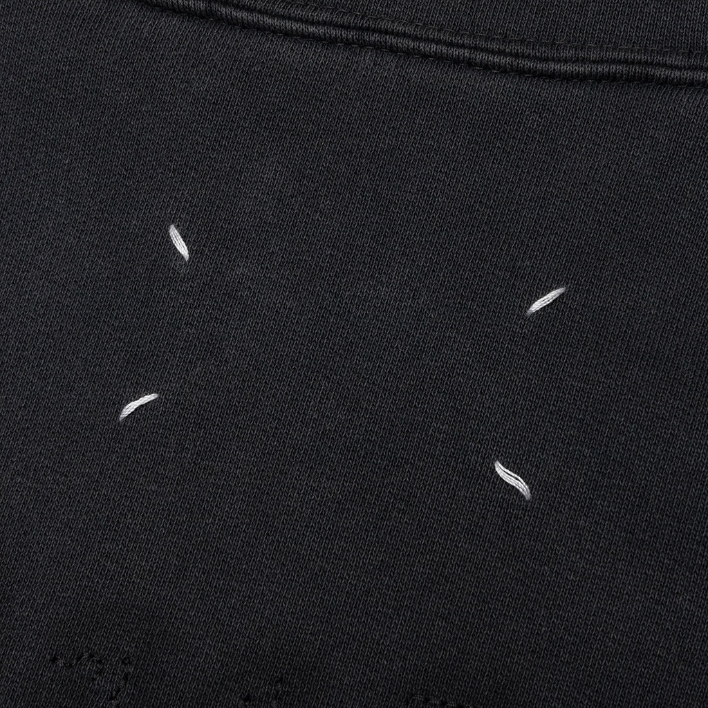 REVERSE APPLICATED STITCH LOGO ZIPPED HOODIE - WASHED BLACK - 4