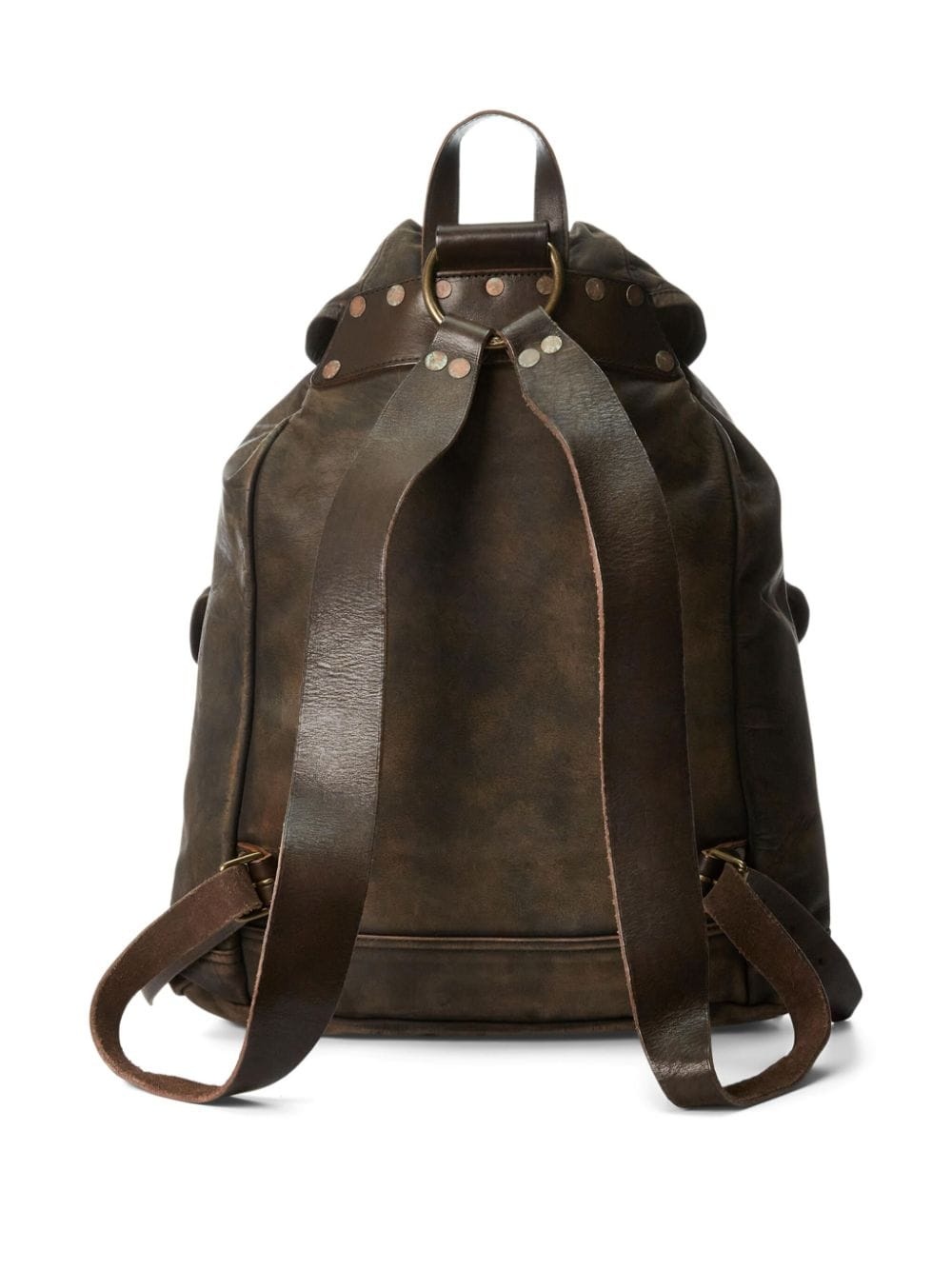 distressed leather rucksack - 2