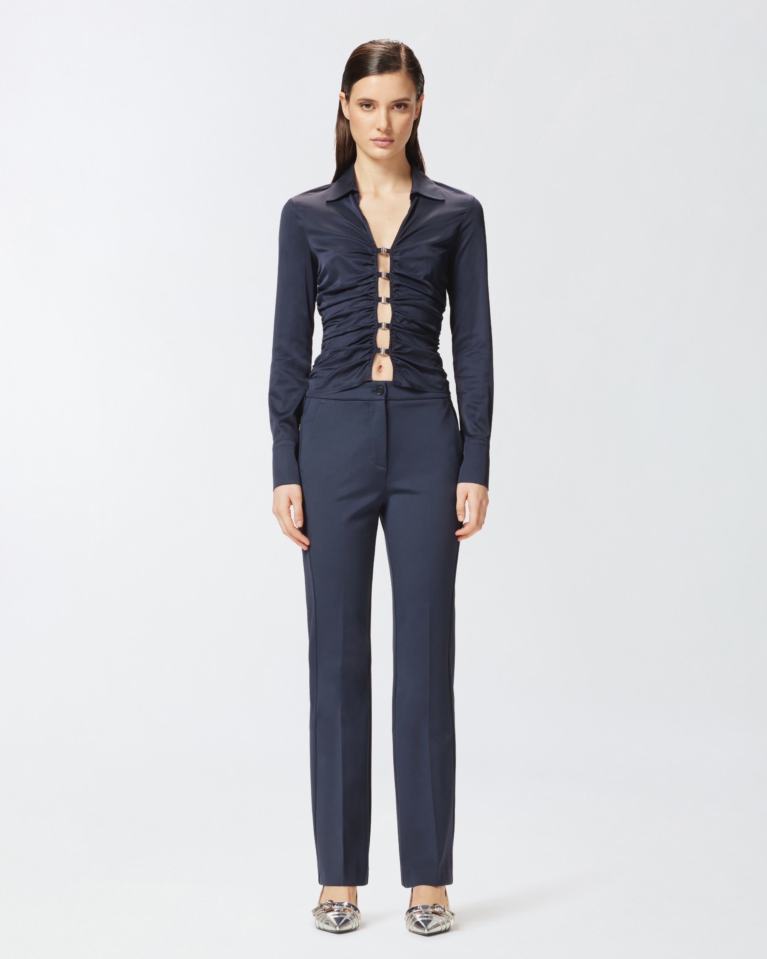 ELEGANT HIGH-WAISTED FLARED TROUSERS - 2