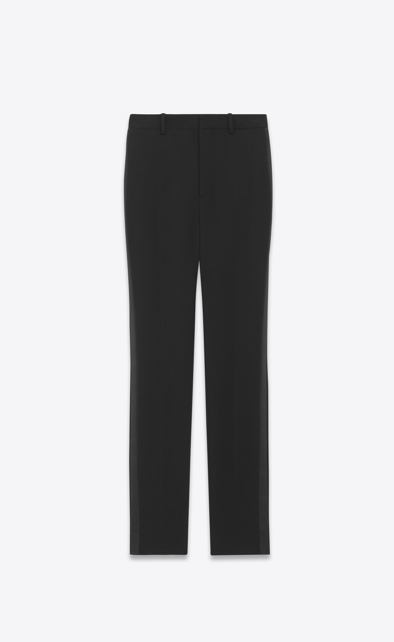 high-waisted tuxedo pants in grain de poudre - 1