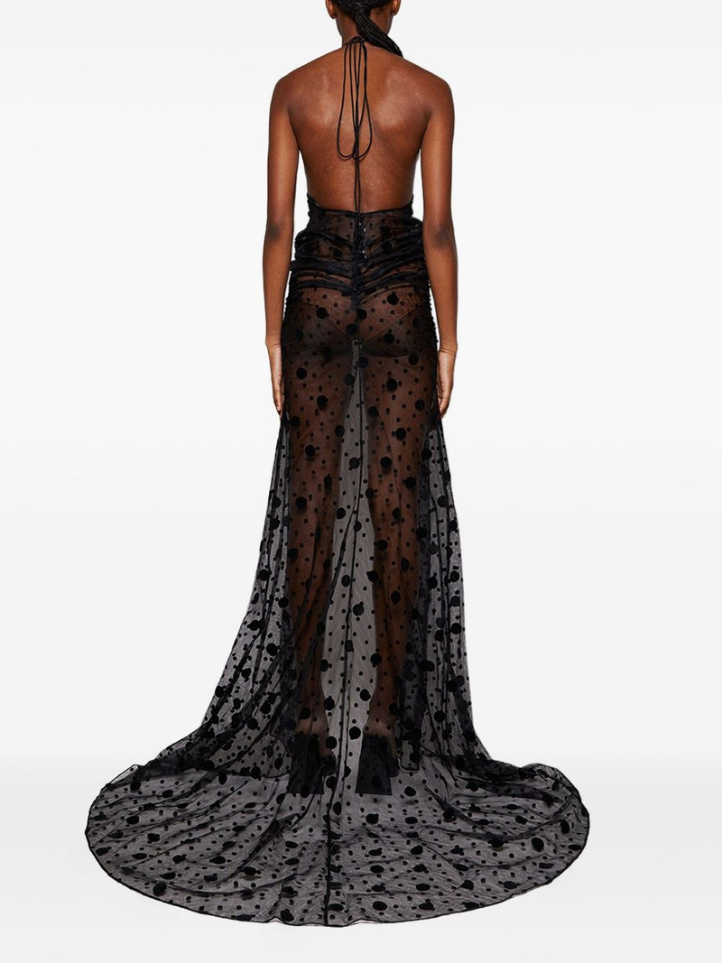 halterneck polka-dot gown 4