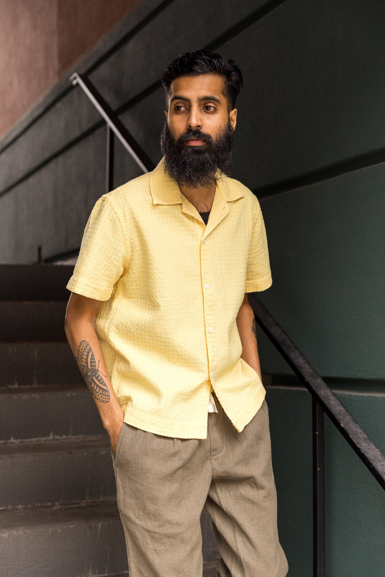 Resort Shirt Sunflower Geo Weave - 6