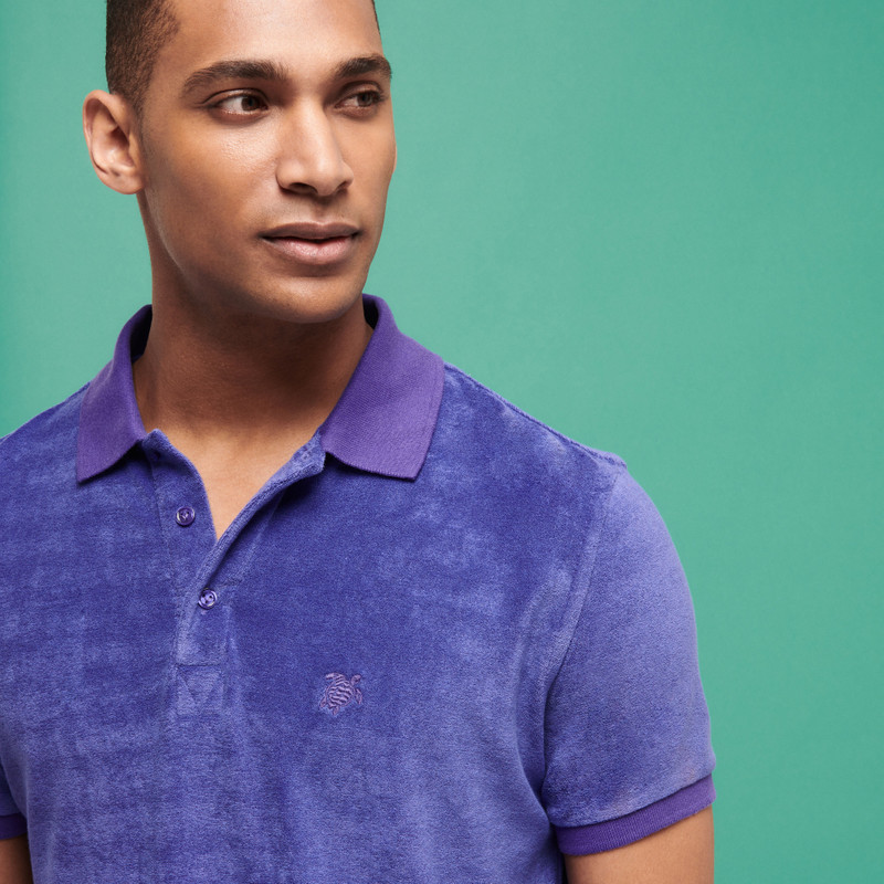 Men Terry Polo Shirt Solid 5