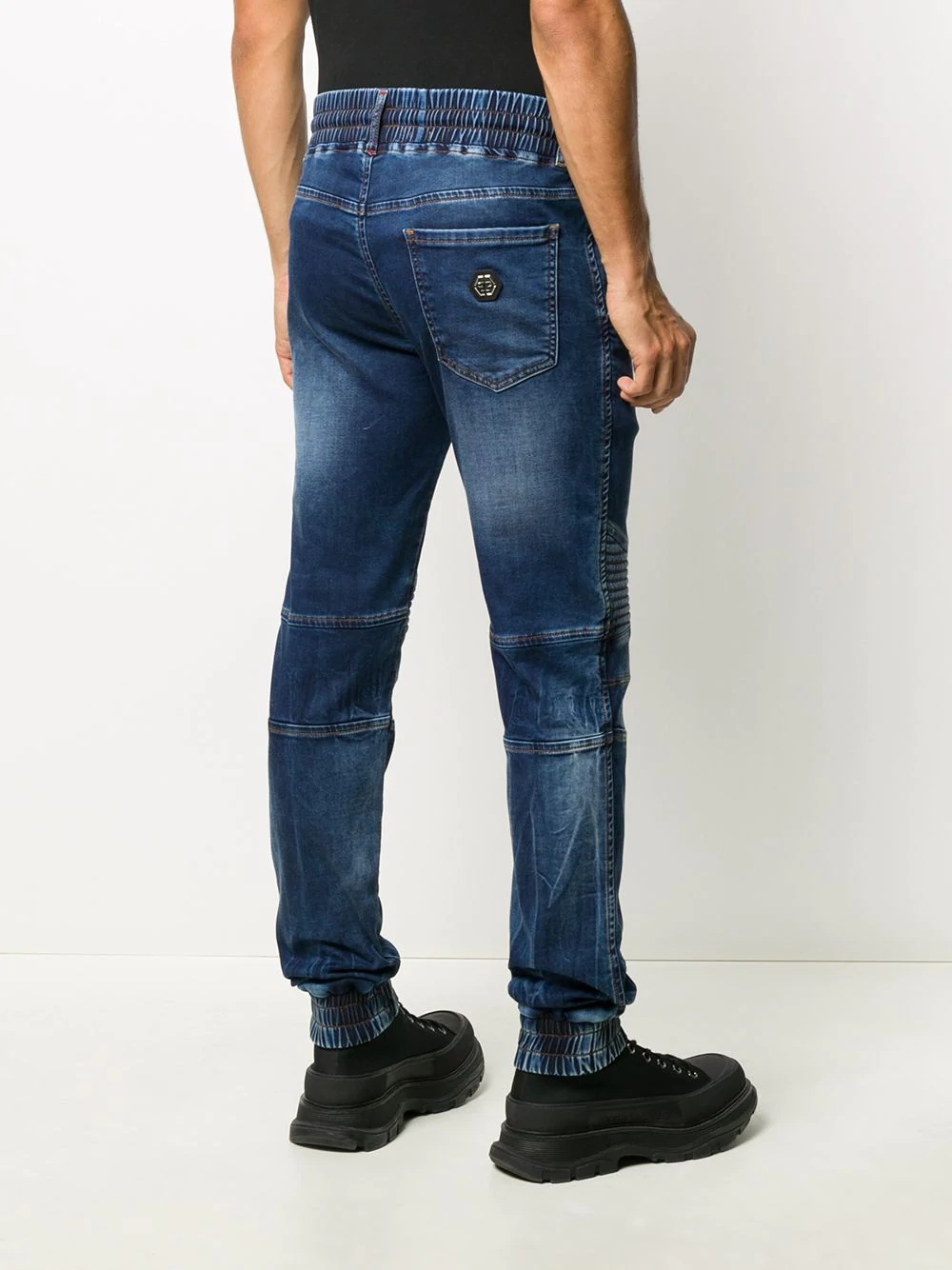 slim-fit drawstring denim jeans - 4