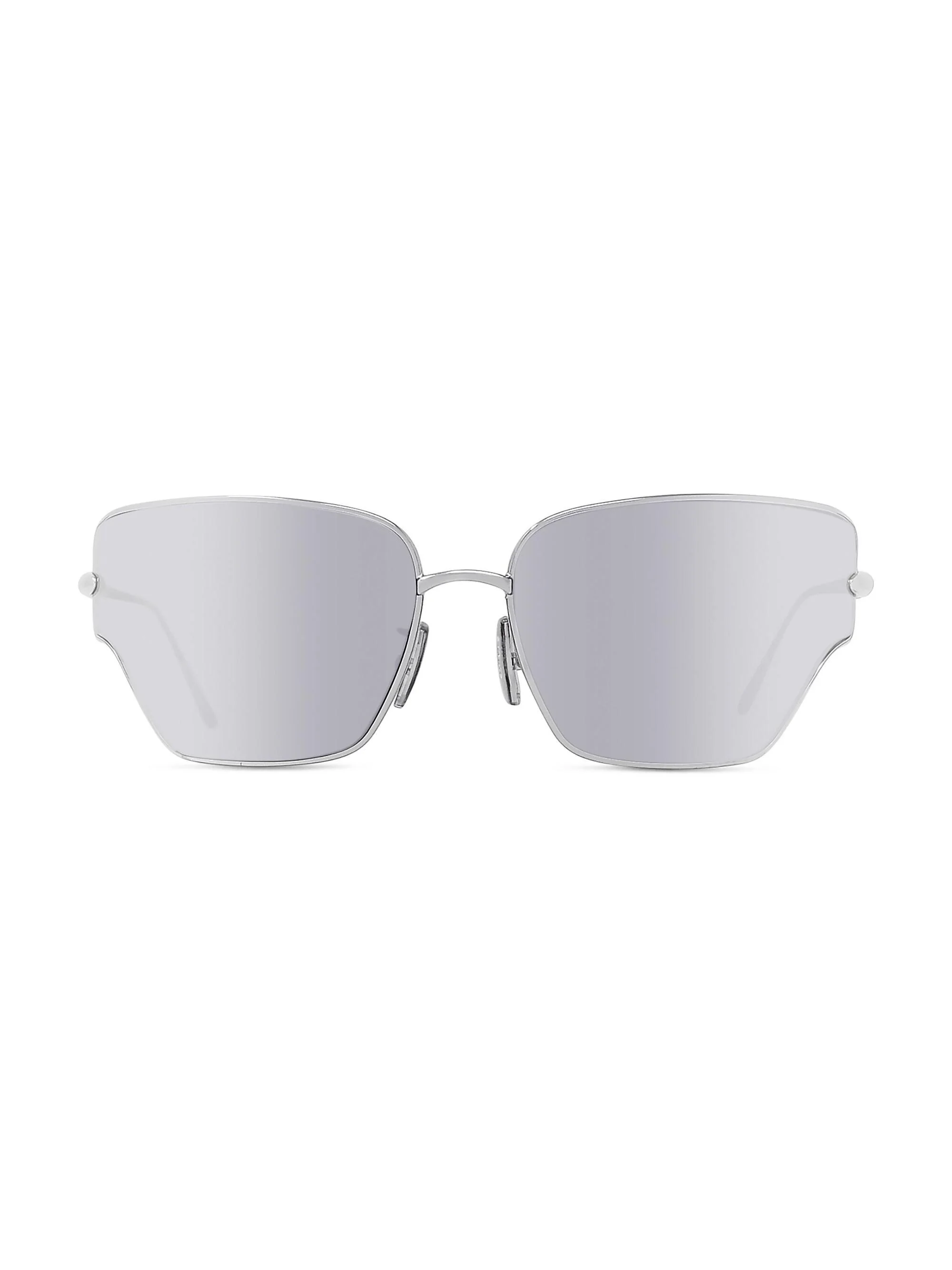 Men's Signature 70MM Geometric Sunglasses - Silver Palladium - 1