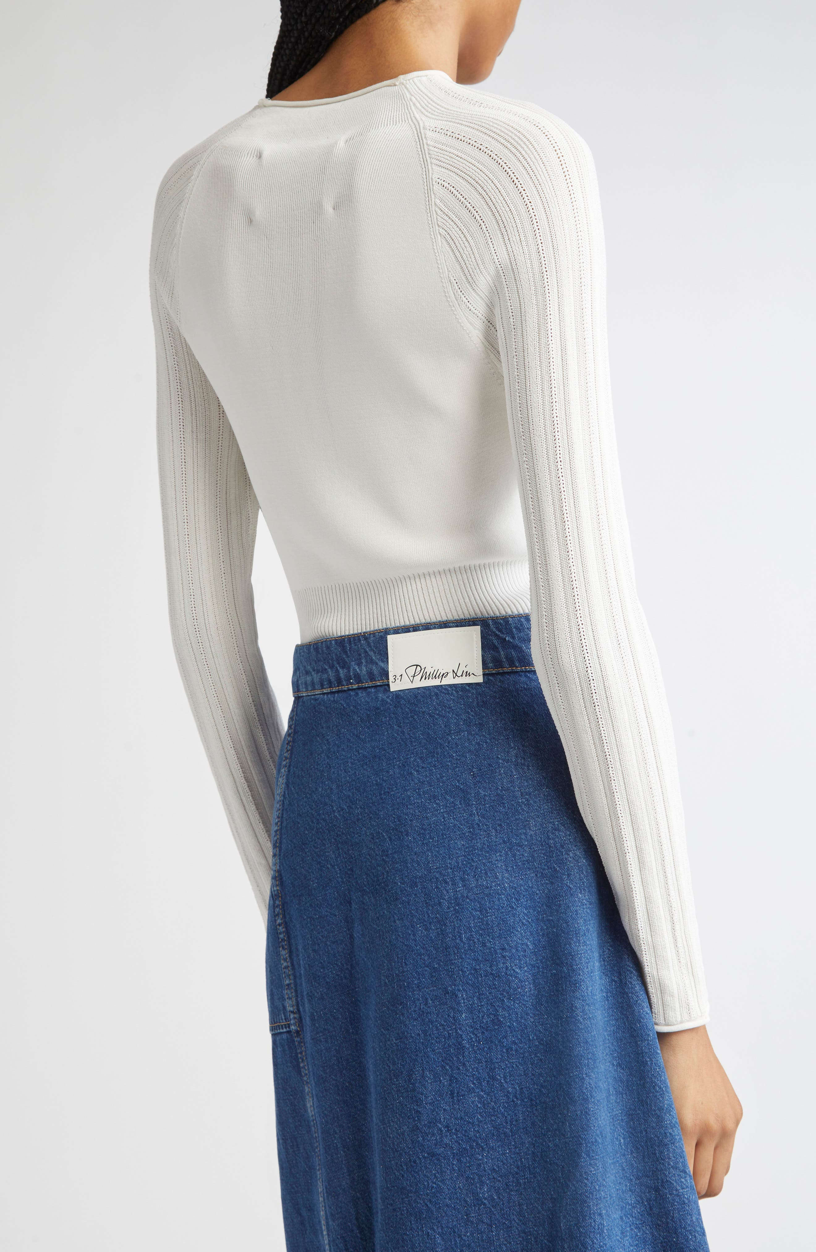 3.1 Phillip Lim Funnel Neck Knit Top in Ivory at Nordstrom - 3