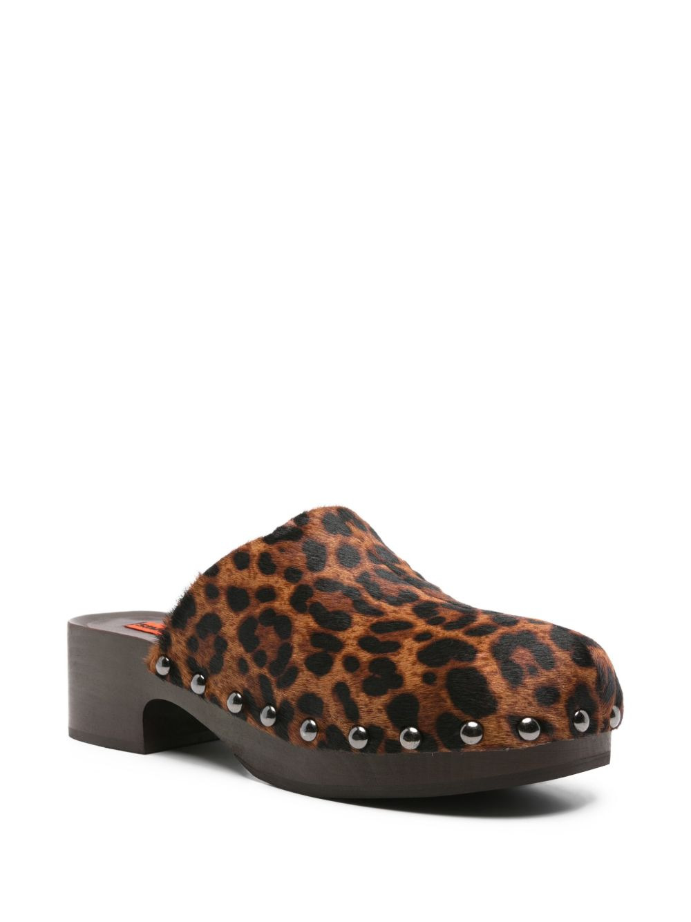 leopard-print heeled mules - 2