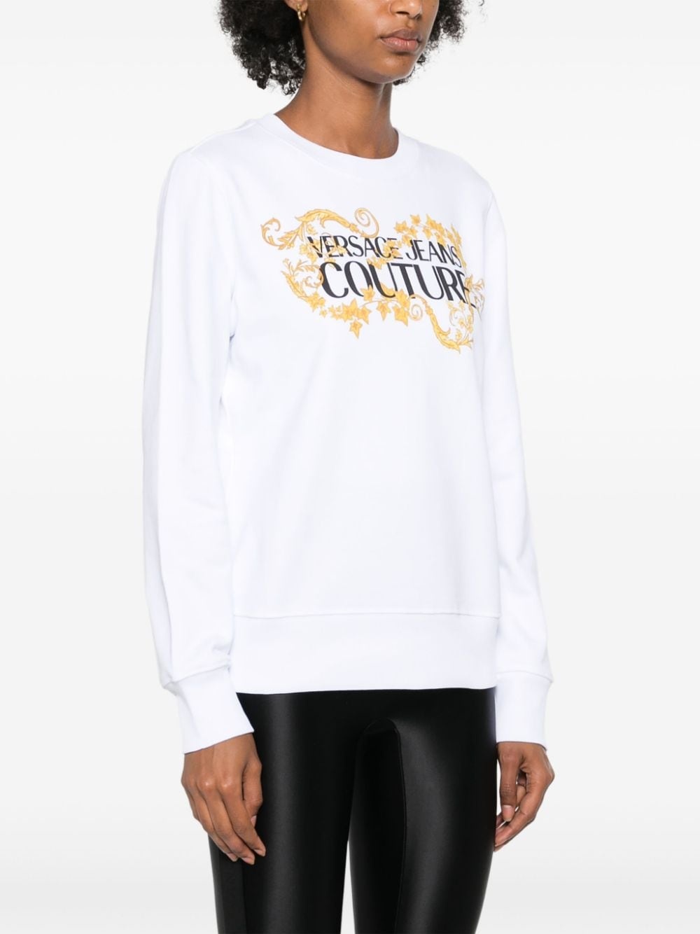 logo-print cotton sweatshirt - 3