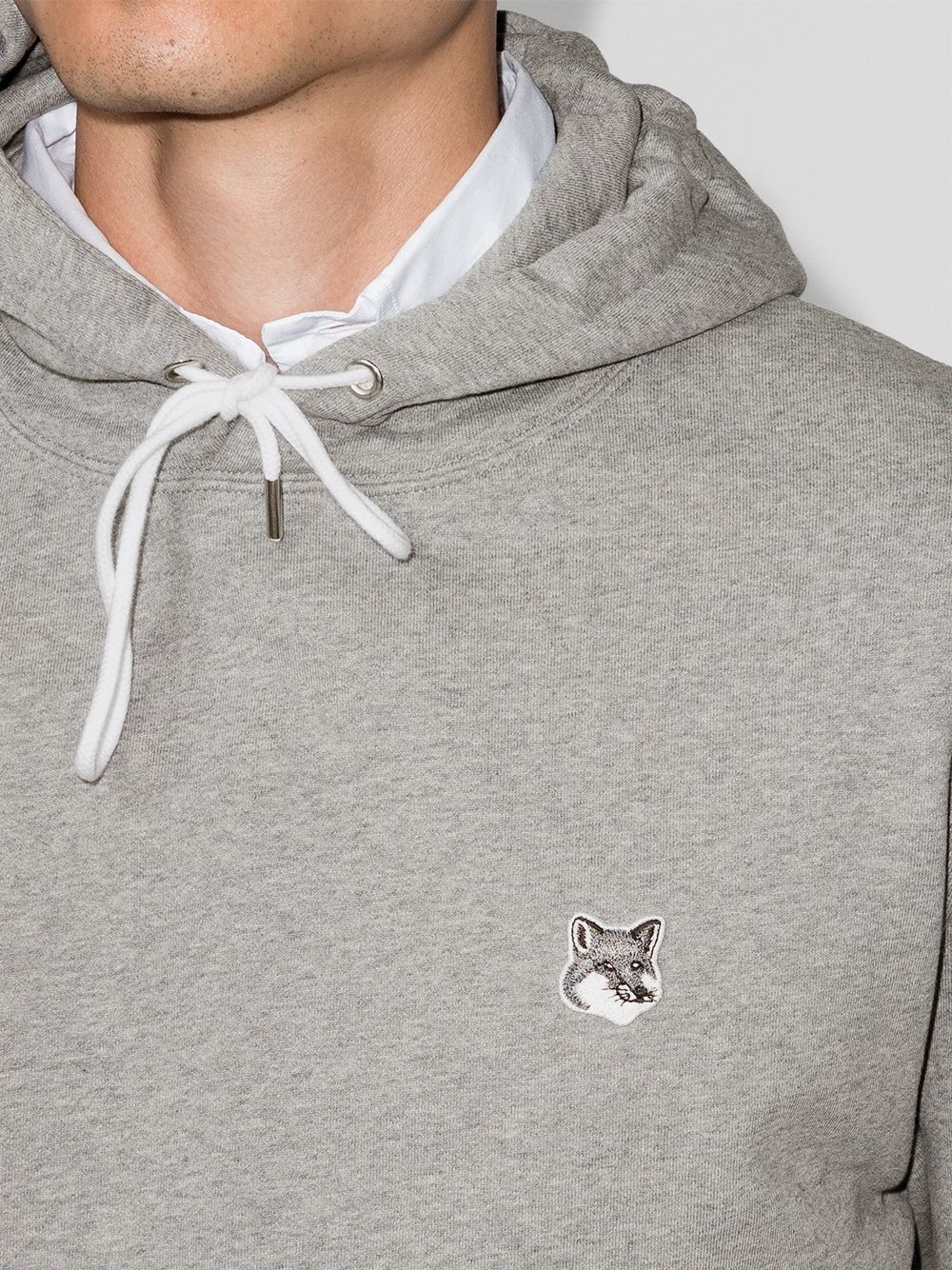 fox-patch cotton hoodie - 4