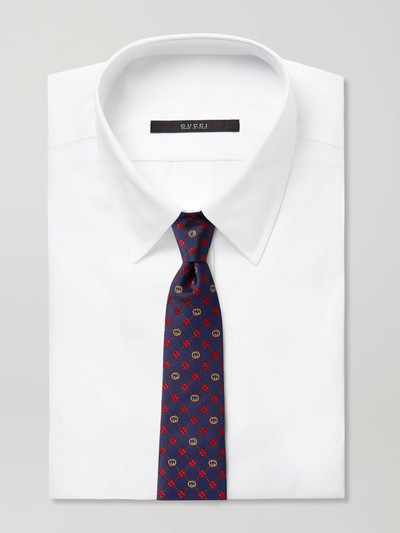 GUCCI 7cm Logo-Jacquard Silk Tie outlook