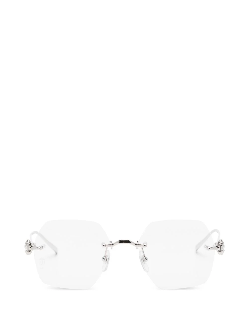 rimless geometric-frame glasses - 1