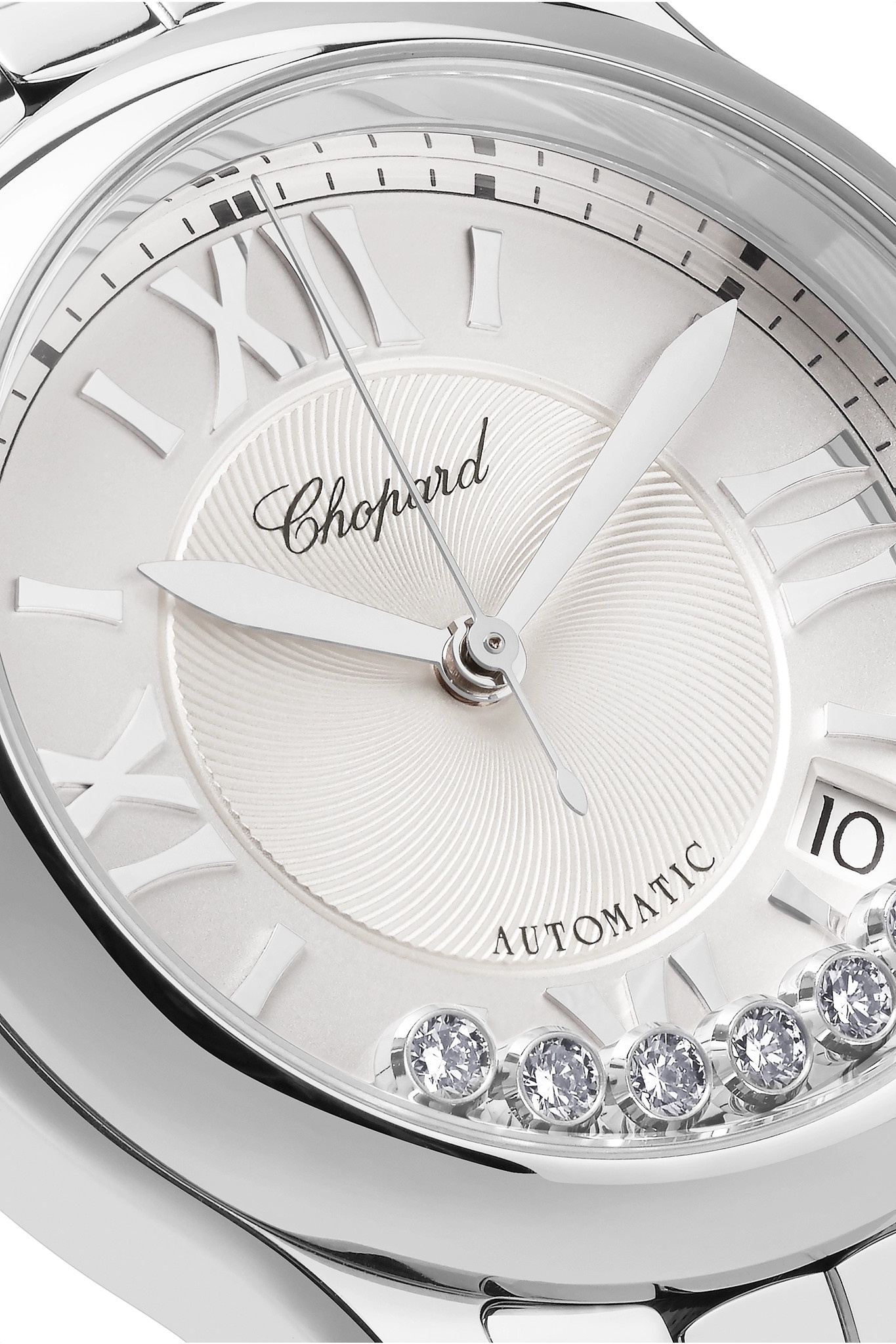 Happy Sport Automatic 36mm stainless steel and diamond watch - 5
