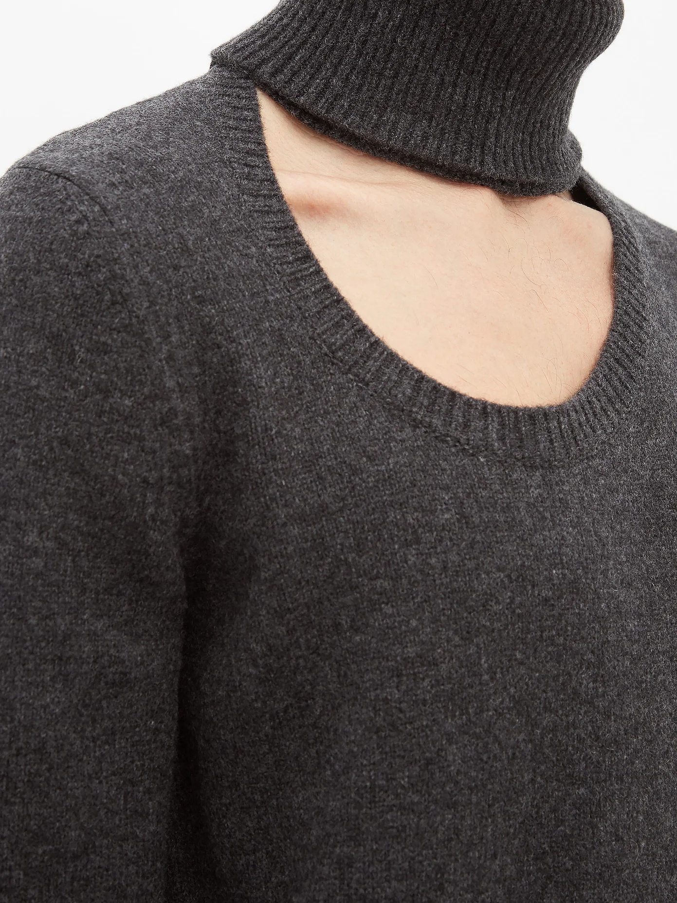 Cut-out roll-neck wool-blend sweater - 5