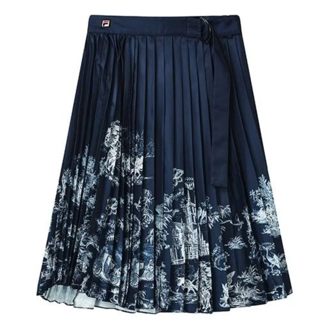 (WMNS) FILA Casual Long Skirt 'Navy White' F11W238307F-ZA - 1
