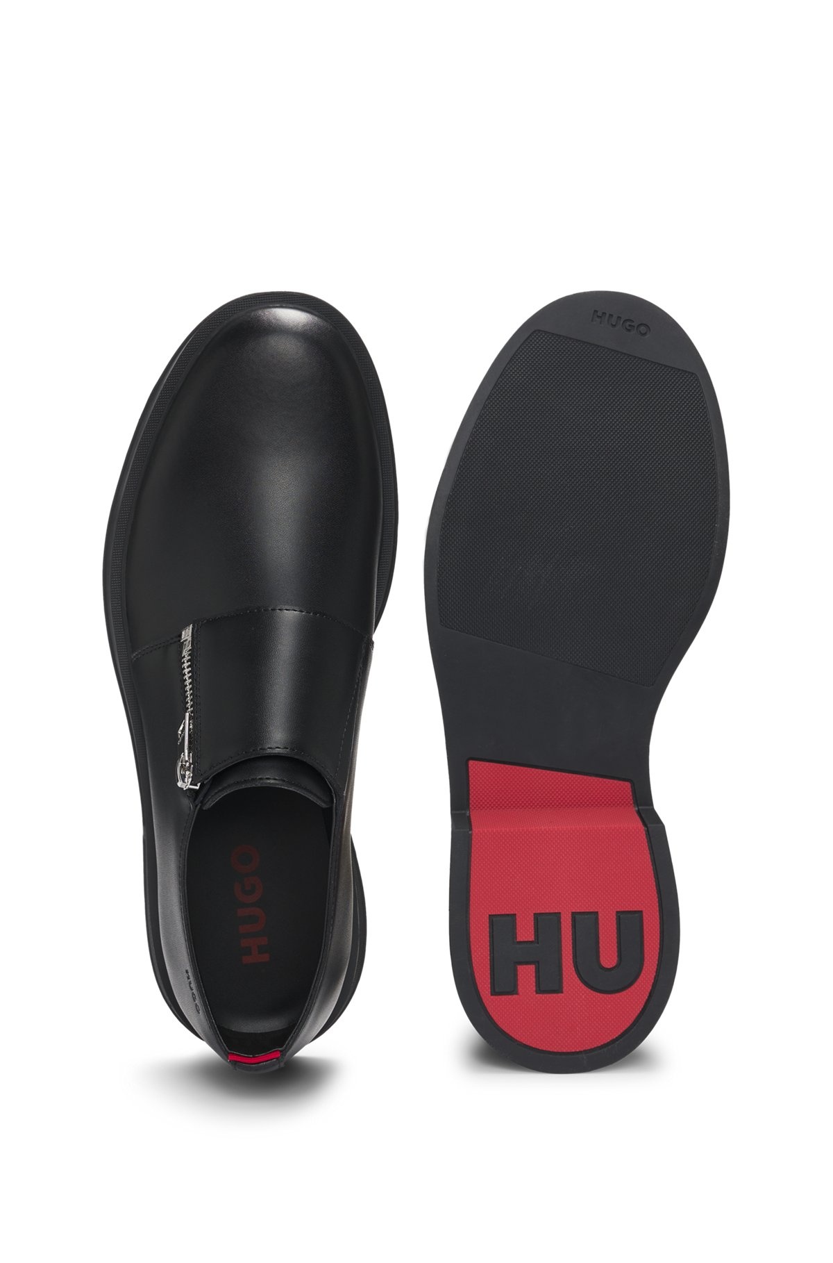 LEATHER MONK SHOES WITH QUARTER ZIP - 4