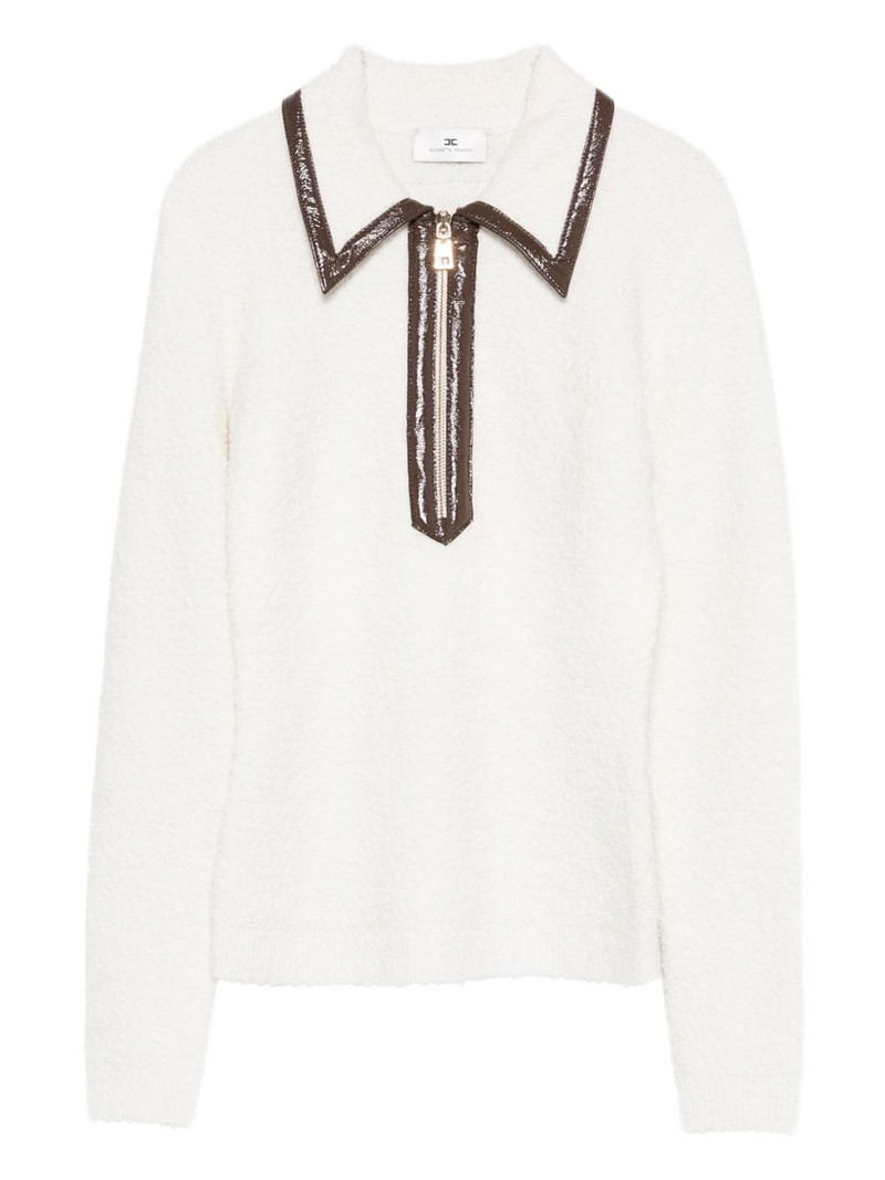 zip-front collar sweater 1