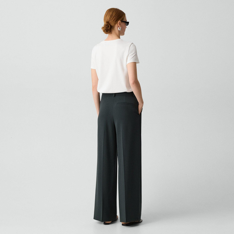 Theory Pleated Wide-Leg Pant in Admiral Crepe outlook