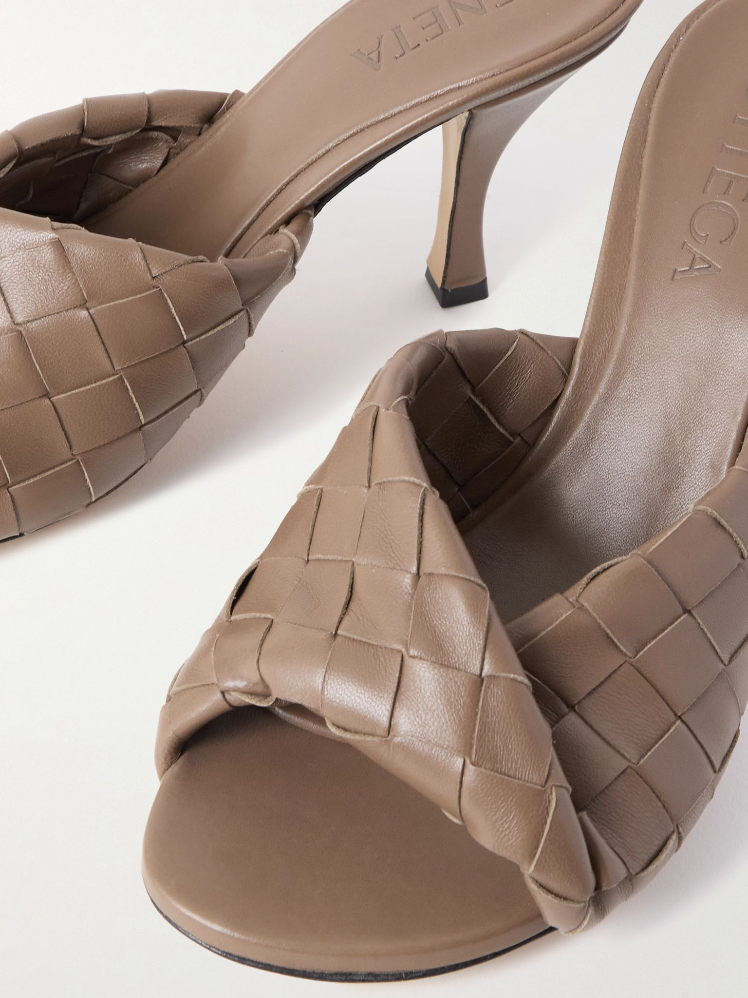 Blink twisted intrecciato leather mules Brown - 4