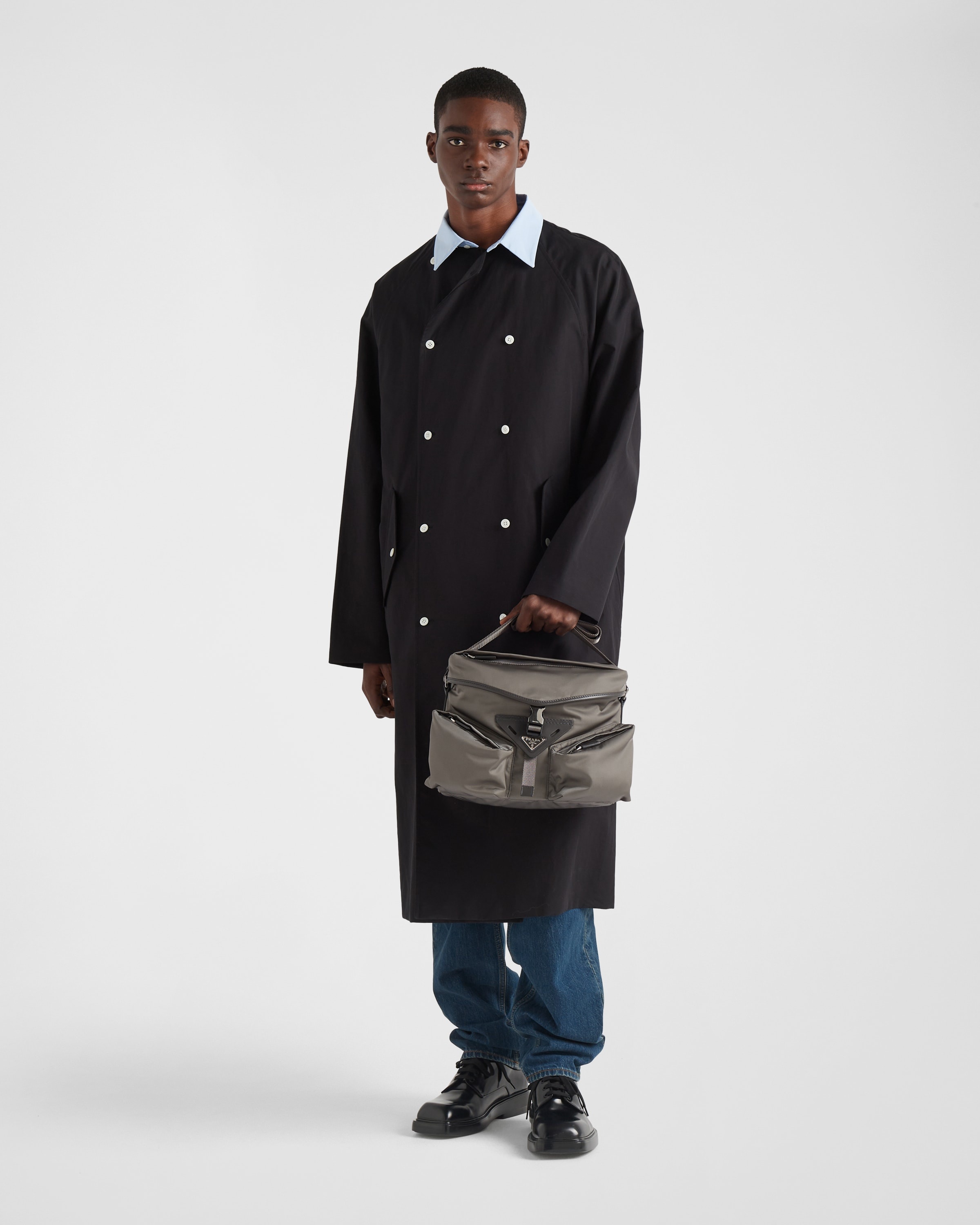 Re-Nylon and leather shoulder bag - 2