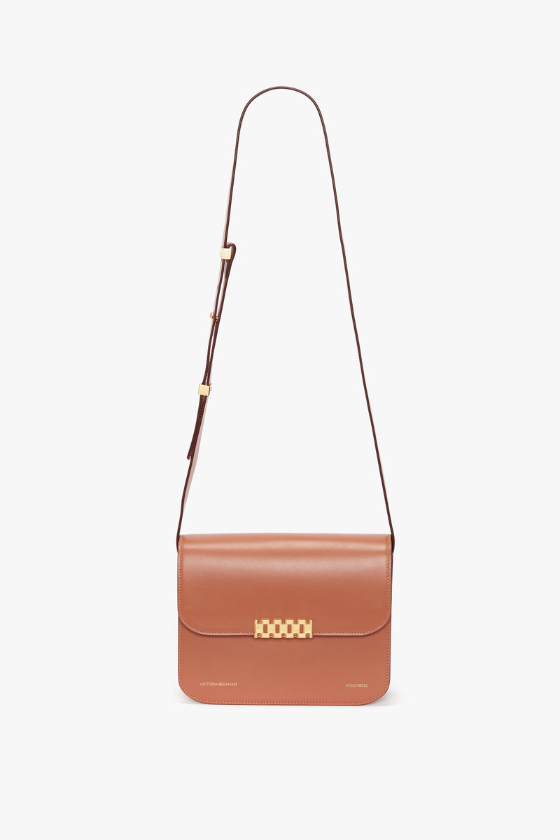 Chain Shoulder Bag In Tan Leather 1