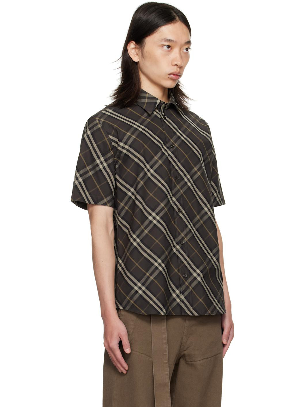 Brown Relaxed Fit Check Cotton Shirt - 2