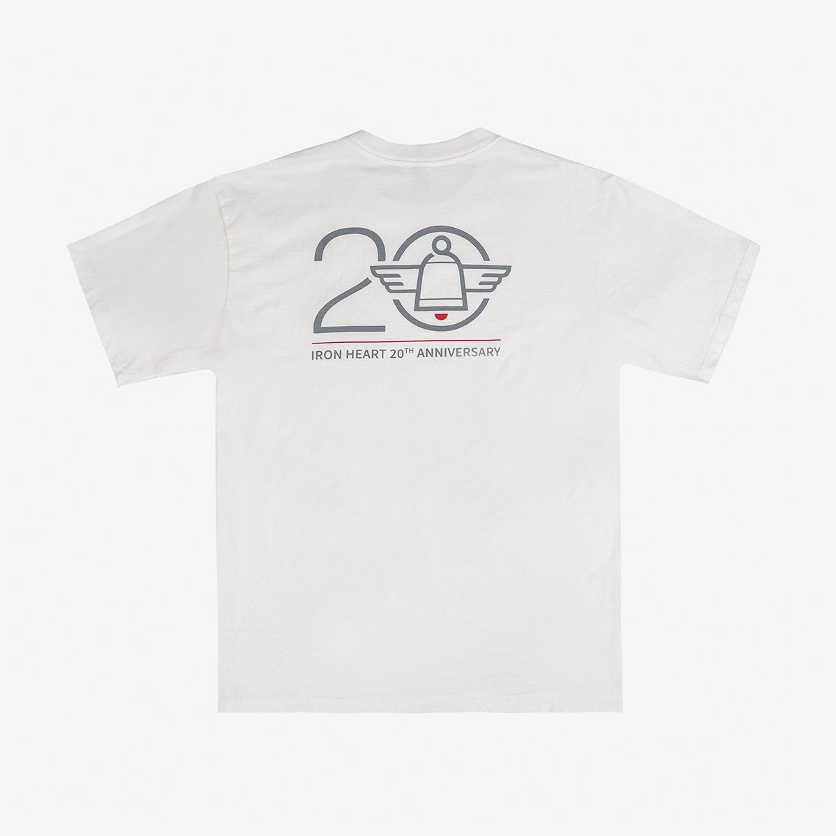 7.5oz Printed "20th Anniversary" Loopwheel Crew Neck T-Shirt - White - 4