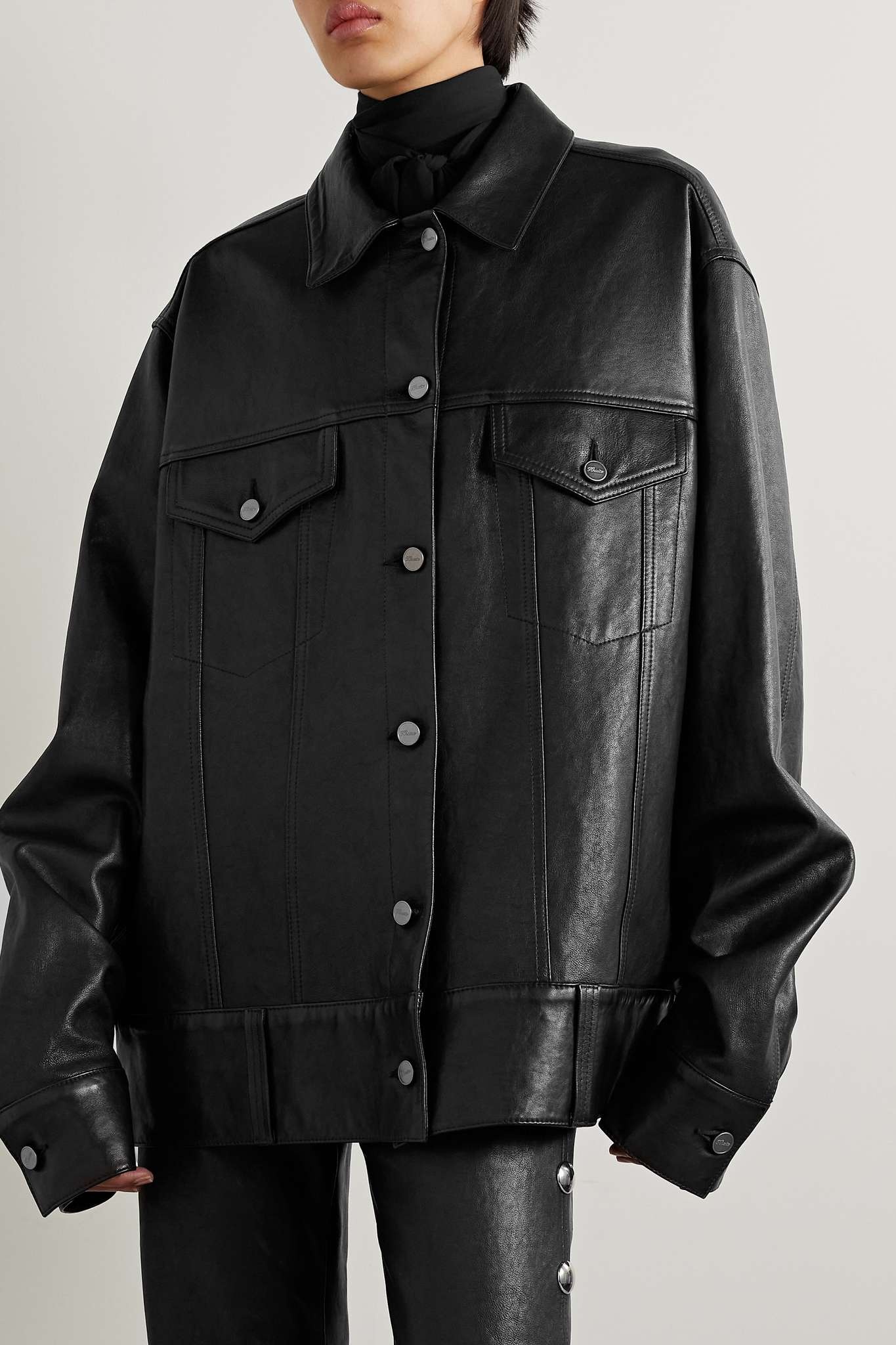 Grizzo oversized leather jacket - 3