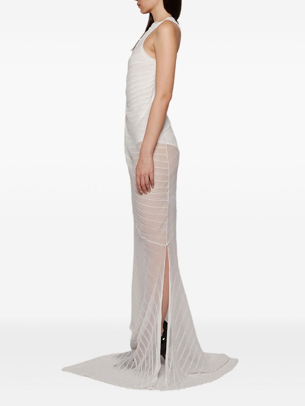 gathered sleeveless dress - 4