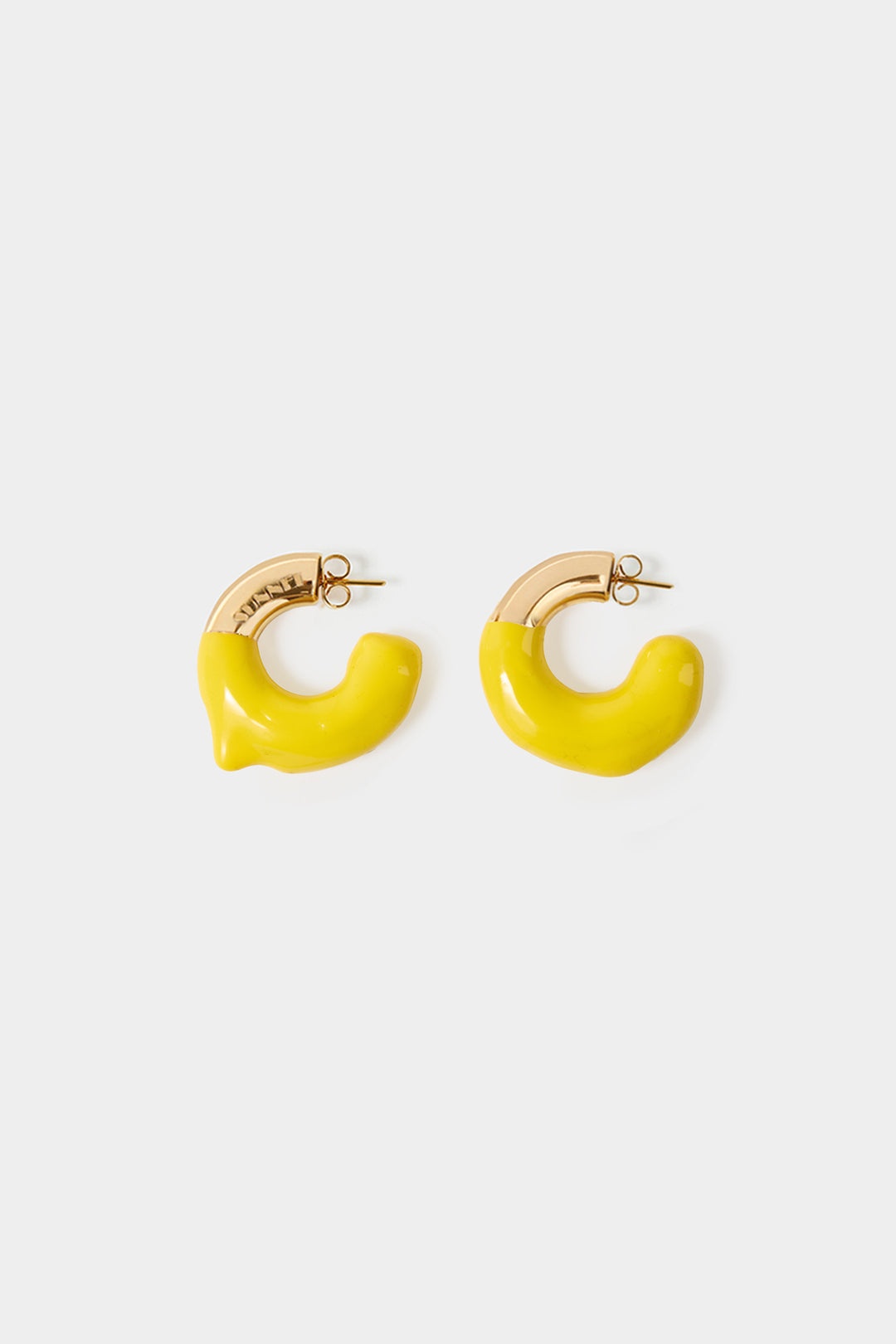 SMALL RUBBERIZED EARRINGS GOLD / yellow - 1