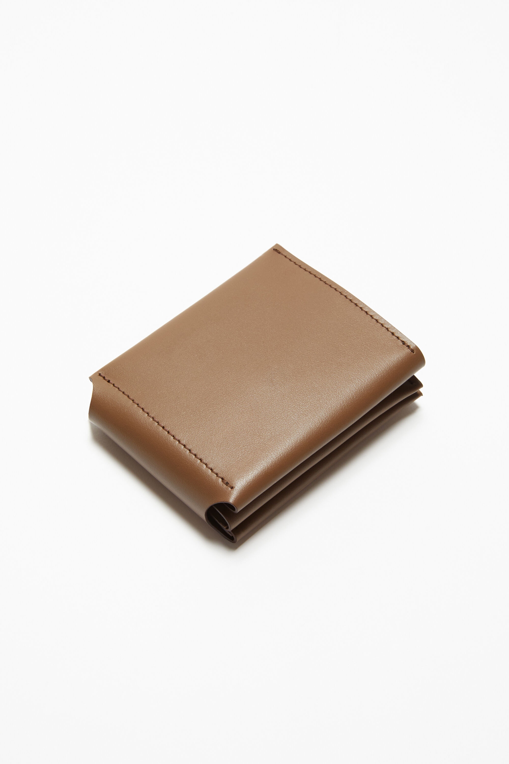 Leather trifold wallet - Camel brown - 4