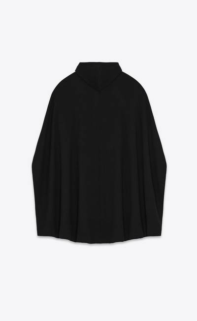SAINT LAURENT hoodie cape in fleece outlook