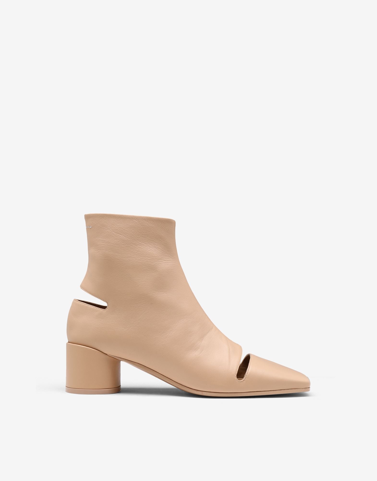 Cut-out leather ankle boots - 1