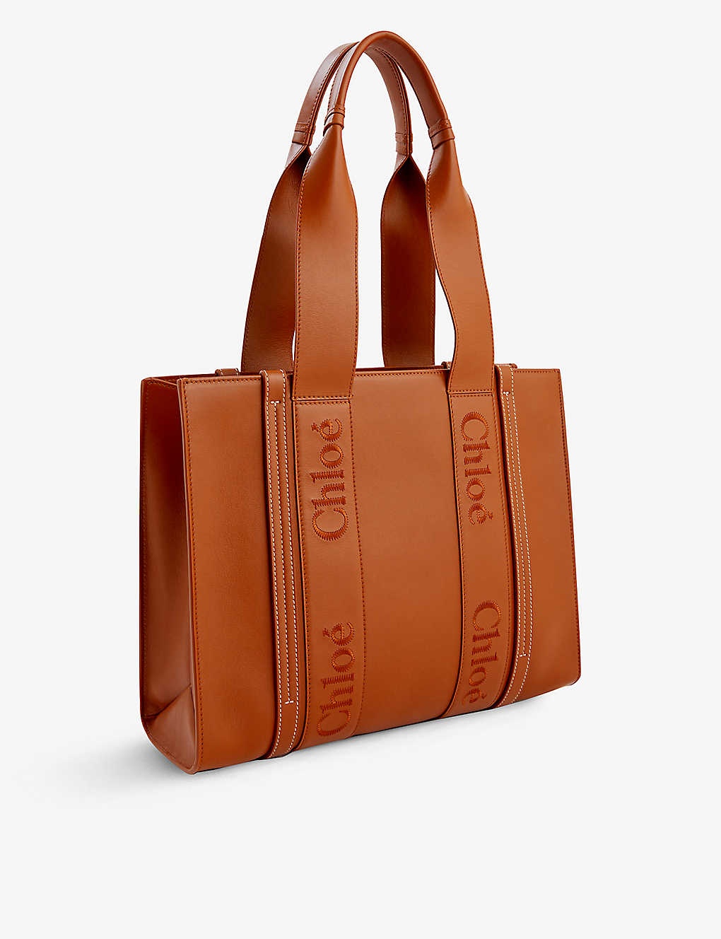 Woody medium leather tote bag - 3