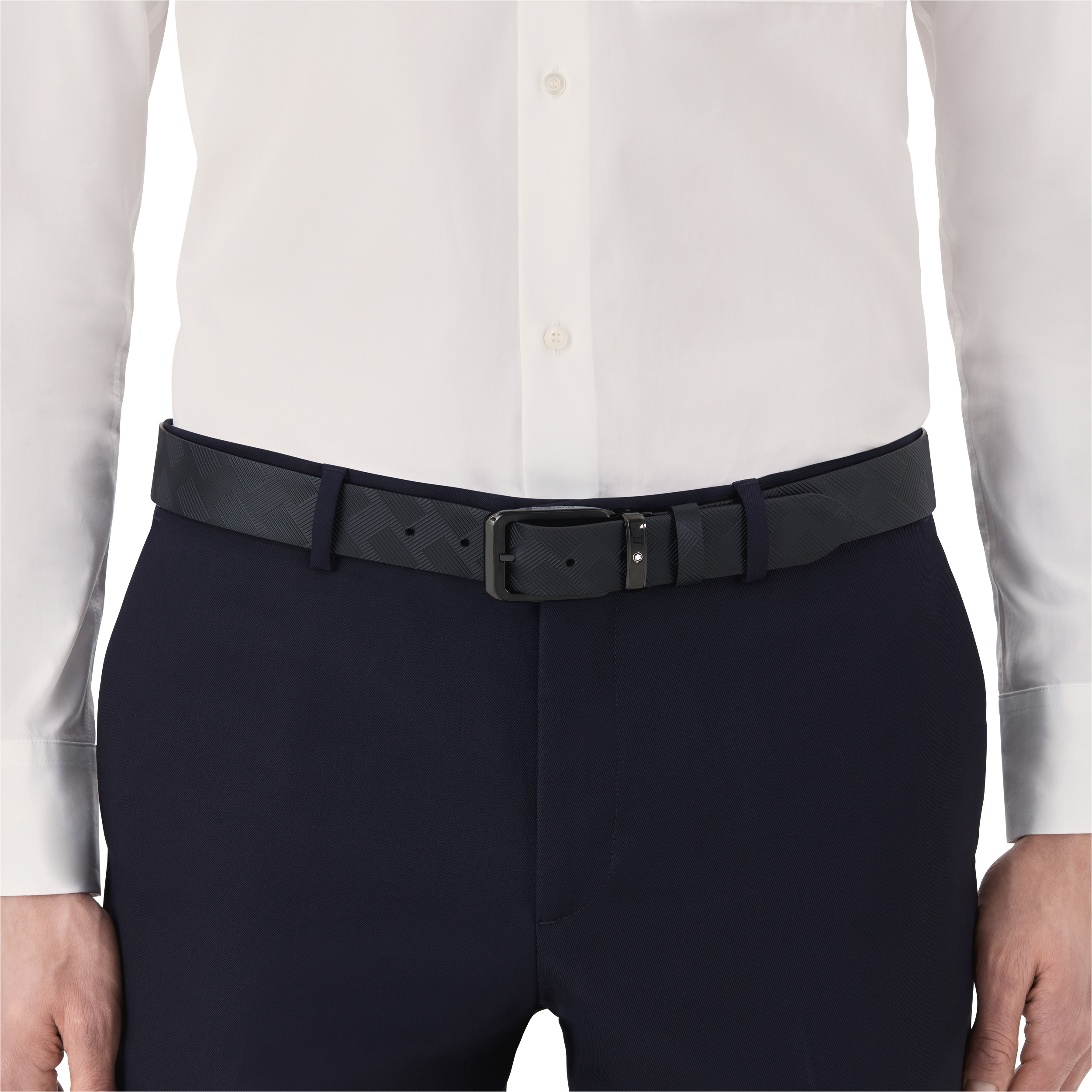 Black 35 mm reversible leather belt - 2
