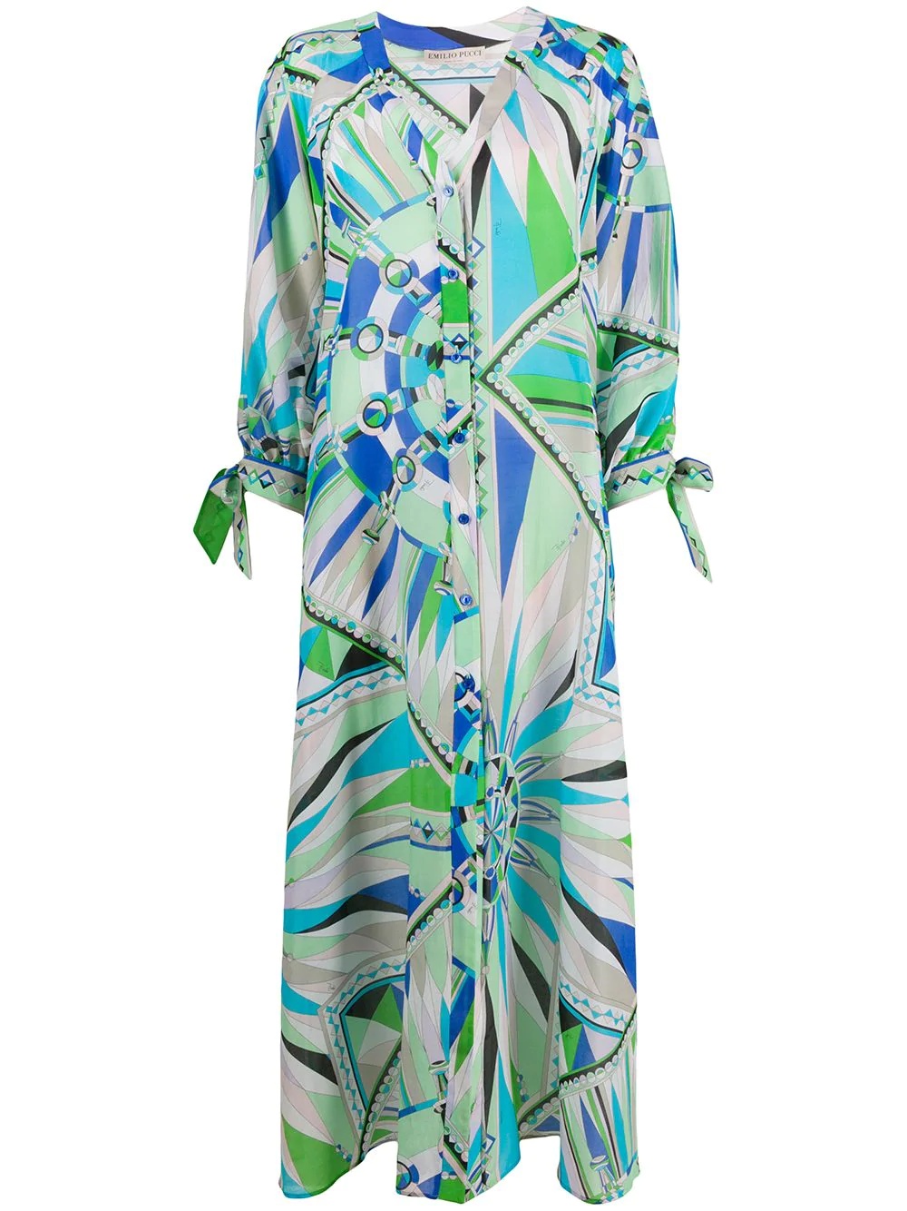 geometric print beach dress - 1