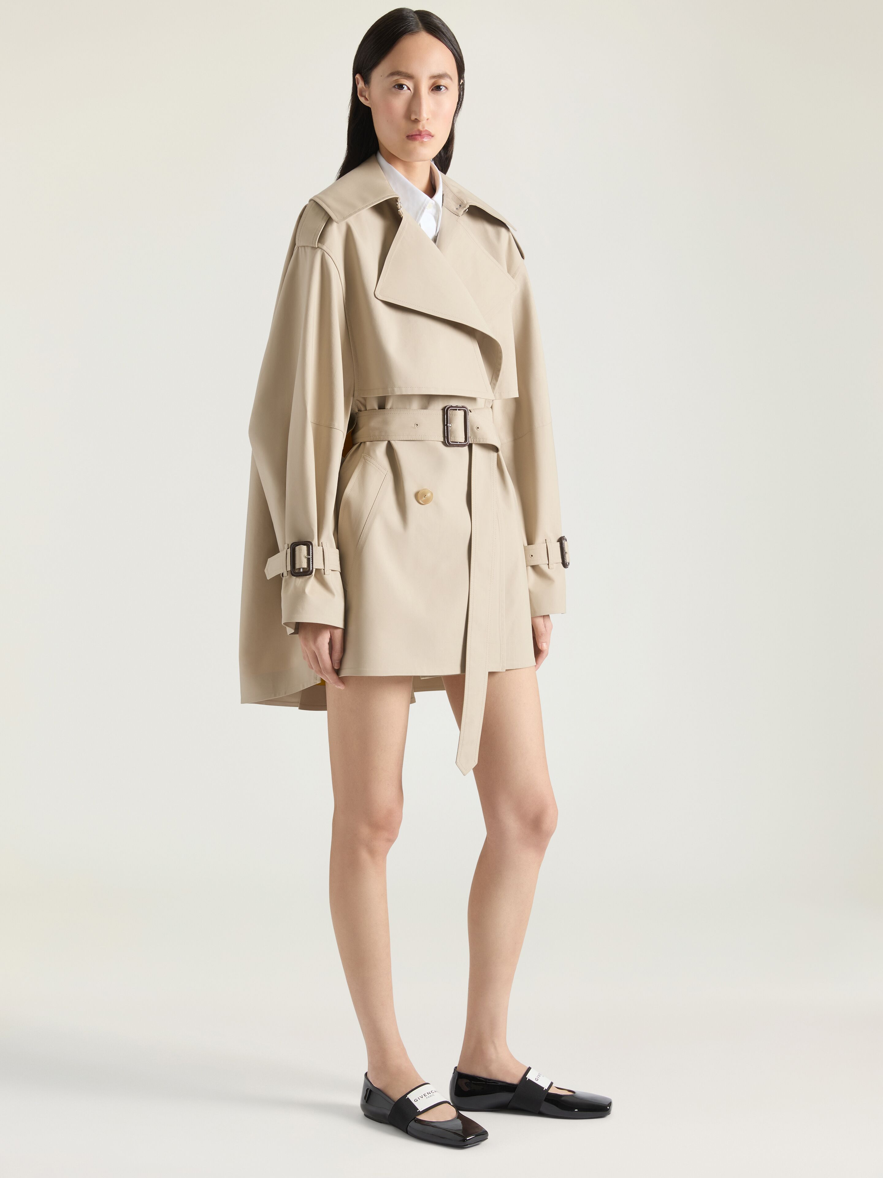 COCOON SHORT TRENCH IN COTTON - 2