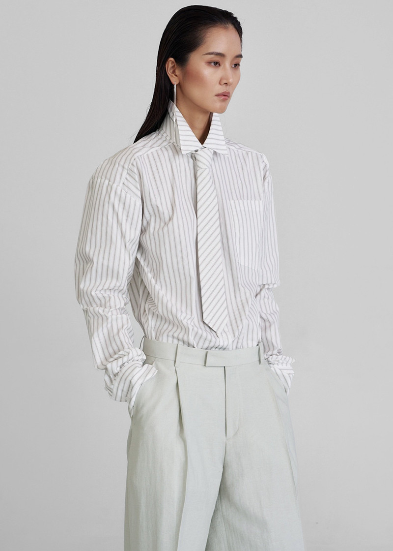 Connahy Tie Neck Shirt - White 5
