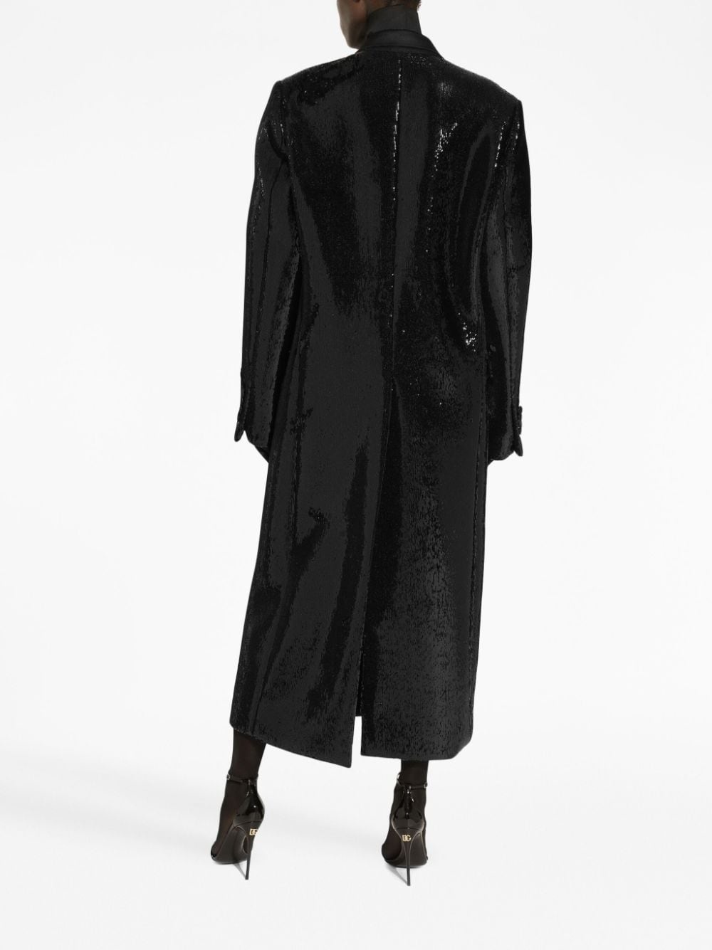 peak-lapel double-breasted coat - 4