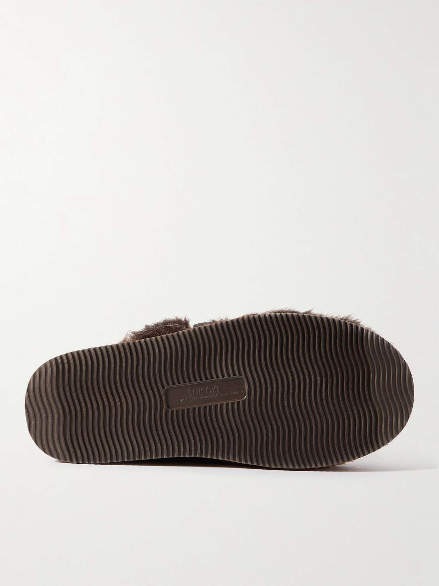 Zavo-2EU Webbing-Trimmed Faux Fur Mules - 7