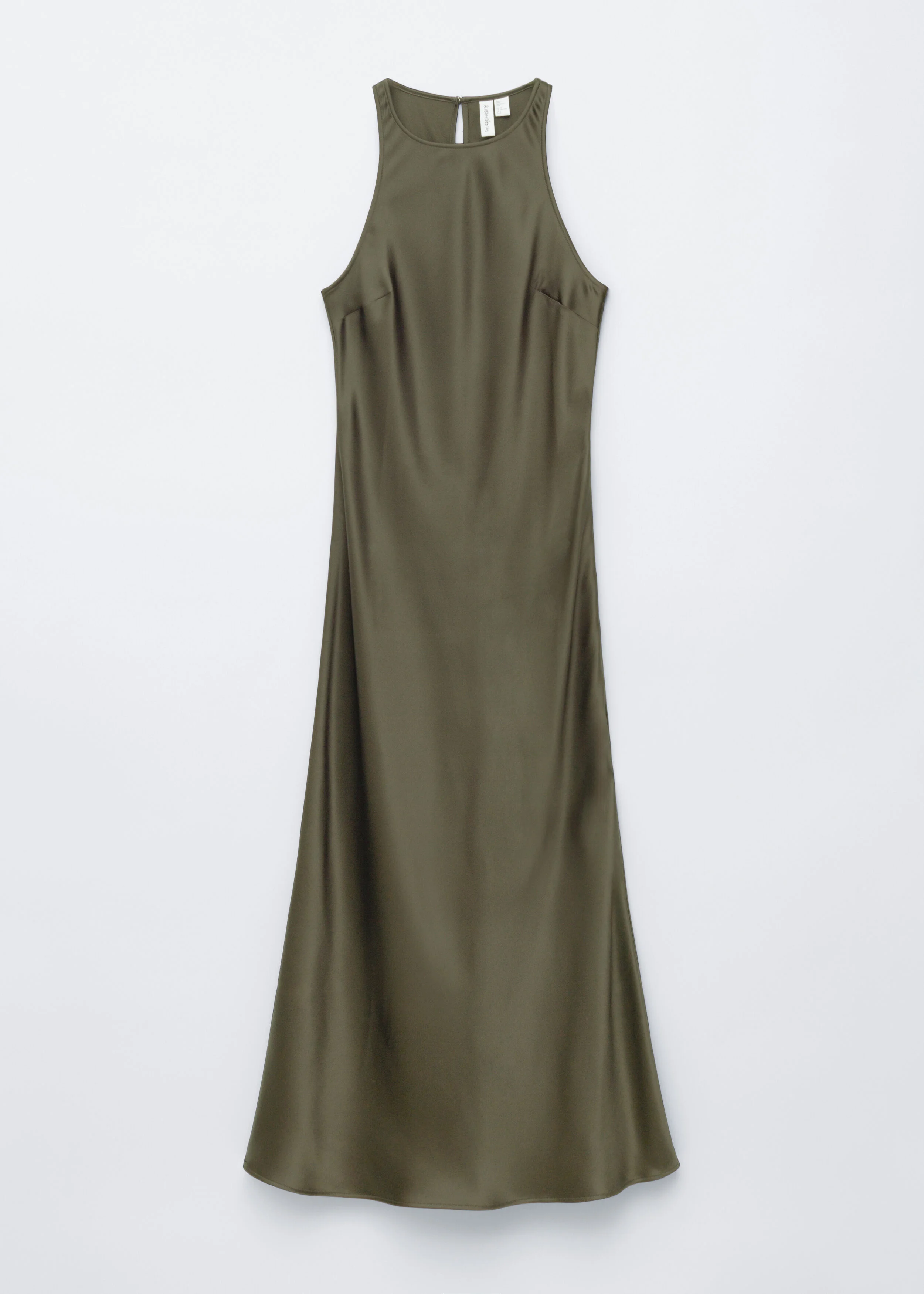 Sleeveless Satin Midi Dress - 1