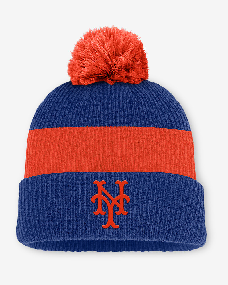 New York Mets Cooperstown Peak Men's Nike MLB Cuffed Pom Beanie 1
